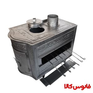 بخاری هیزمی سه کاره طرحدار زیبا